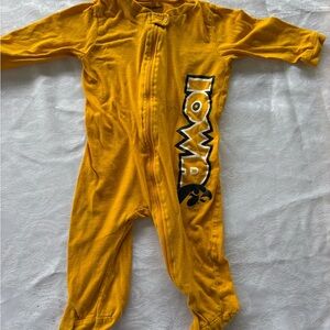 Yellow Kids One Piece with Iowa Hawkeyes print size 6-9 mo